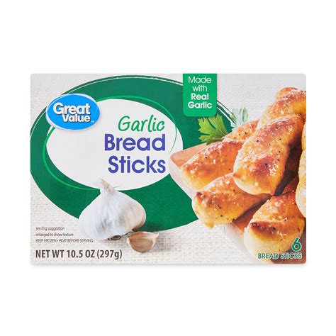 Great Value Garlic Bread Sticks 10.5 oz Frozen Made with Real Garlic ...
