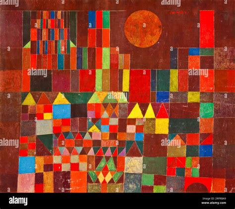 Paul Klee, Castle and Sun, abstract painting in oil on canvas, 1928 ...