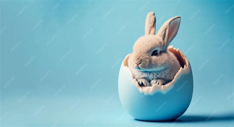 Premium Photo | Cute easter bunny rabbit inside a cracked egg Generative ai