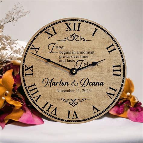 Wedding Clock Personalized Wedding Gift Anniversary Gift for Couples ...