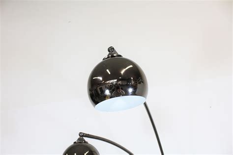 Mid-Century Modern Italian Chrome and Marble Guzzini Style 3-Way Arc ...