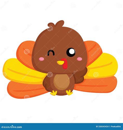 Cute Thanksgiving Holiday Celebrate Turkey Bird Illustration Vector ...