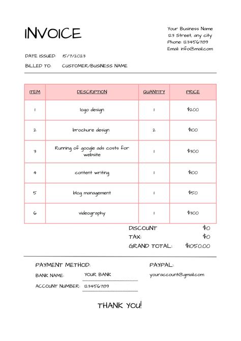 Image result for Simple Invoice Example