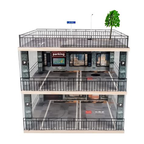 Buy kivcmds 1:18 Scale Model Car Display Case with Parking Lot Scene ...