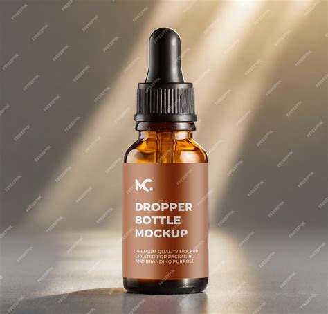 Premium PSD | Amber dropper bottle mockup design for branding
