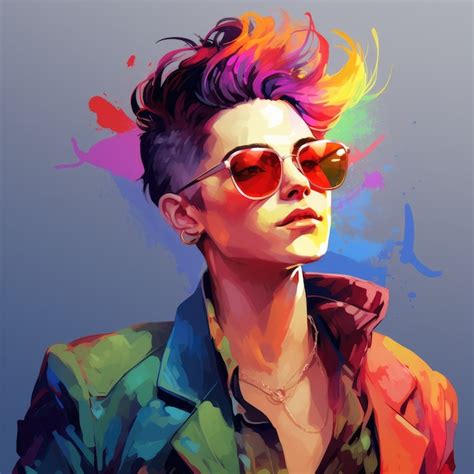 Avatar androgino di una persona queer non binaria | Immagine generata ...