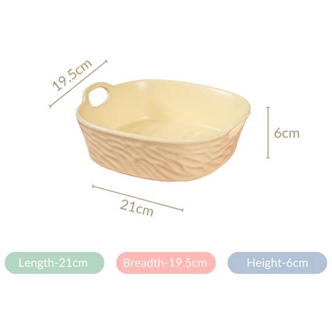 Pastel Baking Serving Bowl With Handle Yellow 800 ml Online - Premium ...