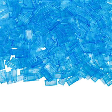 Amazon.com: Minizfigs 1x2 Tiles Transparent Light Blue, 550 PCS, Bulk Flat Building Bricks Toy ...