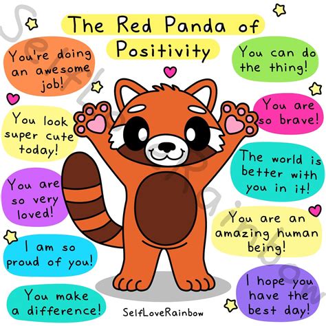 Red Panda of Positivity Digital Print – SelfLoveRainbow