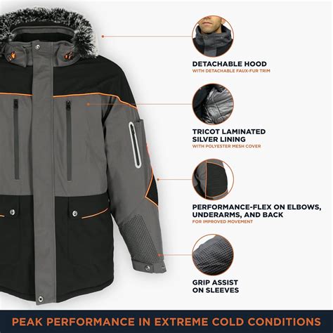 Buy RefrigiWear PolarForce Insulated Parka for Men with Detachable Hood ...