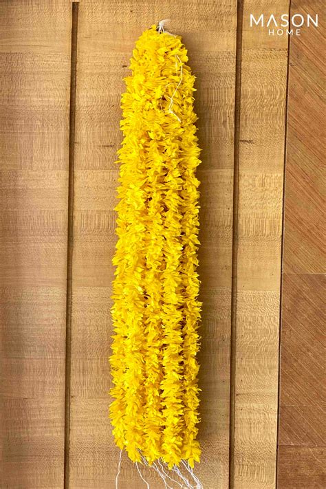 Decorative Artificial Yellow Gajra - Set Of 12 (3 Feet) – Mason Home