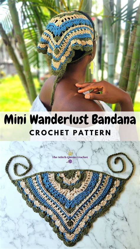 The Mini Wanderlust Crochet Bandana - Addicting FREE PATTERN | Crochet ...