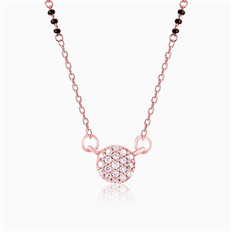 Rose Gold Zircon Embellished Mangalsutra – GIVA