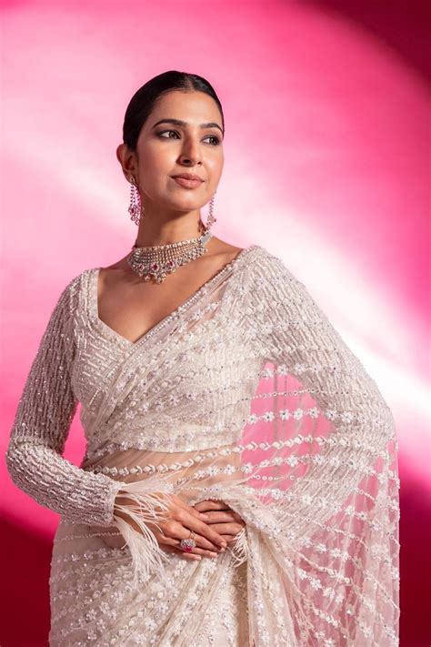 White Eternal Elegance Sparkling Net Saree with Rainbow Sequ