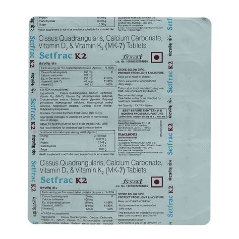 Setfrac K2 Tablet | Uses, Side Effects, Price | Apollo Pharmacy