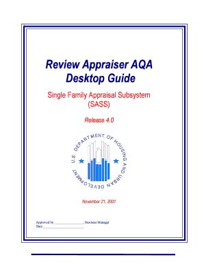 Fillable Online hud Review Appraiser AQA Desktop Guide - HUD - hud Fax ...