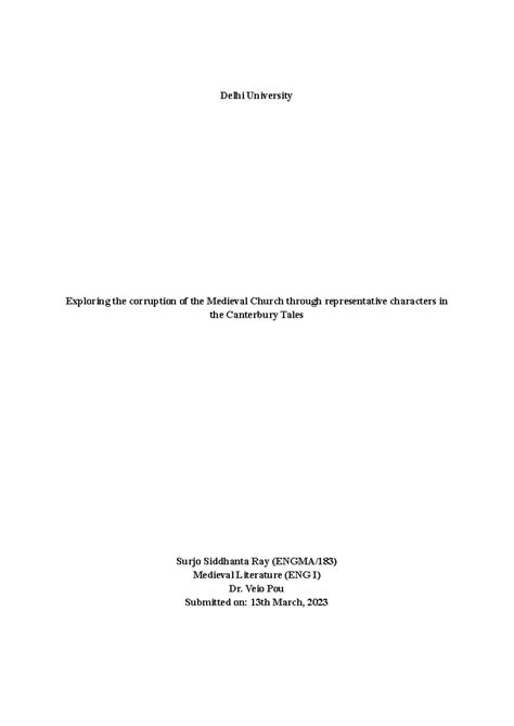 Exploring the corruption of the Medieval Church through representative ...