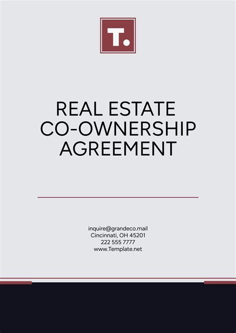 Free Property Co-Ownership Agreement Template to Edit Online