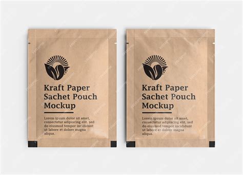 Premium PSD | Kraft paper sachet pouch package mockup