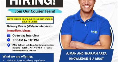 Urgent Hiring: iMile Delivery Drivers in Dubai, Sharjah & Ajman | Walk ...