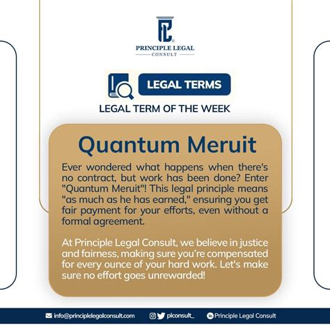 Quantum meruit: Earn as much as you earned | PRINCIPLE LEGAL CONSULT ...