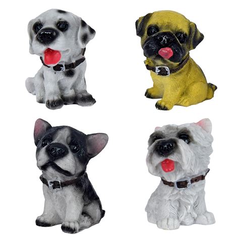 Cortina 4 Pcs Assorted Dog Miniature Figurines Showpiece for Him/Her ...