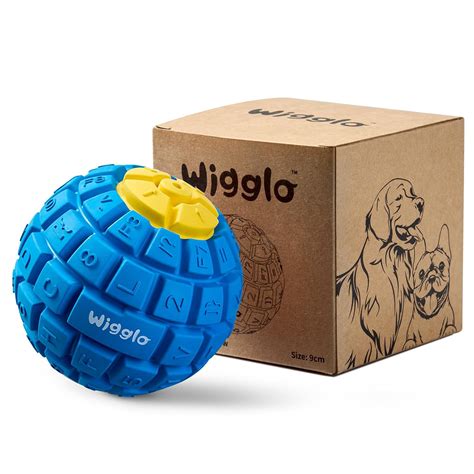 Buy Wigglo Tough Durable Dog Ball Toy for Aggressive Chewers, Natural ...