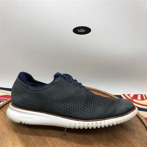 Cole Haan Men's 2.Zerogrand Lined Laser Wingtip Oxford Blue Size 10.5 M ...