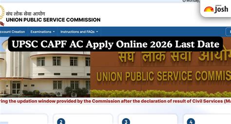 UPSC CAPF AC apply online 2026 ends today, register now for 349 ...