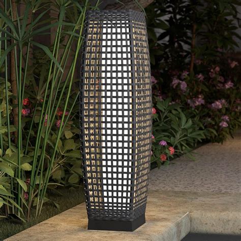 Basowin Grand Patio Floor Lamp Outdoor Lamp Patio Lights Solar Powered ...