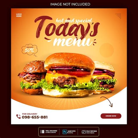 Food social media banner post template | Free PSD