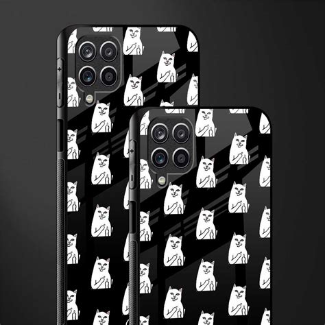 Middle Finger Cat Meme Phone Cover for Samsung Galaxy A12 | Glass Case ...