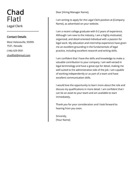 Legal Clerk Cover Letter: Job Description, Sample & Guide