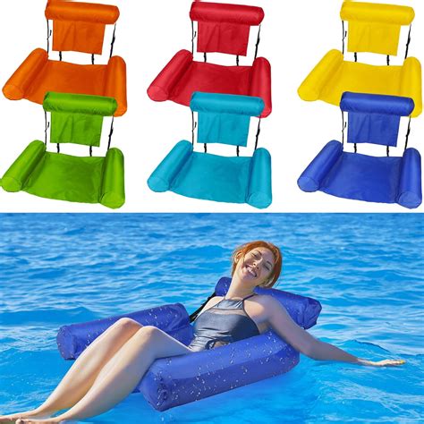 Amazon.com: Sratte 6 Pcs Water Chair Inflatable Swimming Pool Floats ...