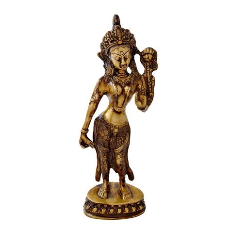 Brass Goddess Tara Standing Statue, Standard, Multicolour – Two ...