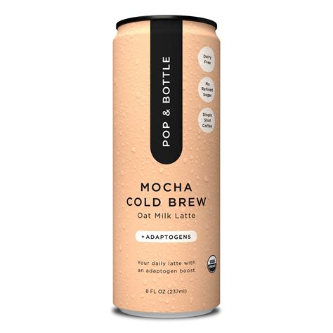 Buy Pop & Bottle Mocha Oat Milk Latte Adaptogens, Organic, 8 Fl oz ...