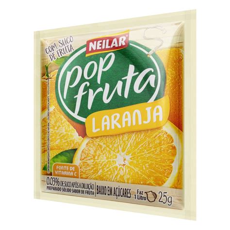 Refresco em Pó Laranja Neilar Pop Fruta Pacote 25g - Supermercado Unimax
