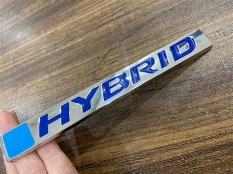 Silver Hybrid Logo Emblem HEV Sport Badge Metal Sticker Car Side Fende ...