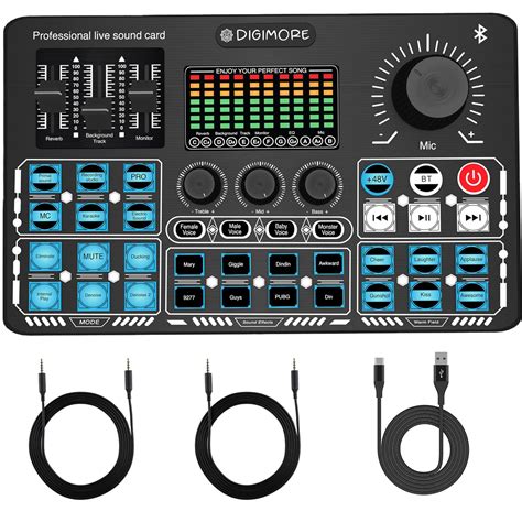 Digimore 48V Phantom Power Professional Live Sound Card for Home ...