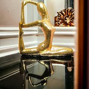 Buy NeSh Golden Premium Polyresin Yoga Girl Statue Figurine Small Home ...