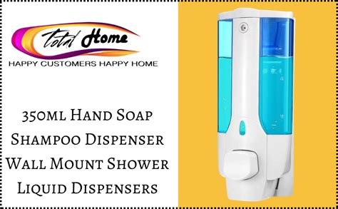 TOTAL HOME : 350ml Hand Soap Shampoo Dispenser Wall Mount Shower Liquid ...