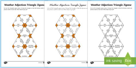 Weather Adjectives Jigsaw Activity German