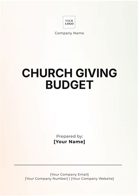 Free Church Budget Templates, Editable and Printable