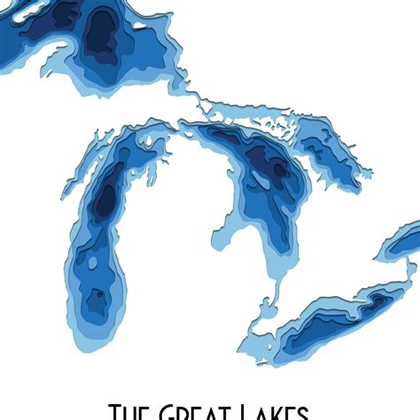 Depth map of the great lakes