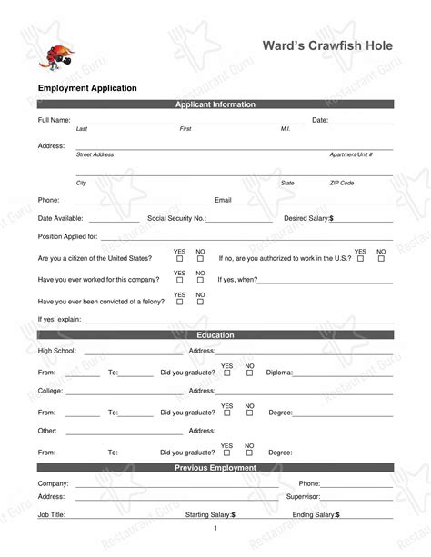 Carta de pizzería Wards Crawfish Hole, Hot Springs