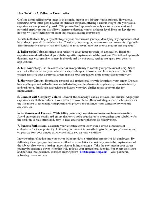 Image result for Reflection Letter Example