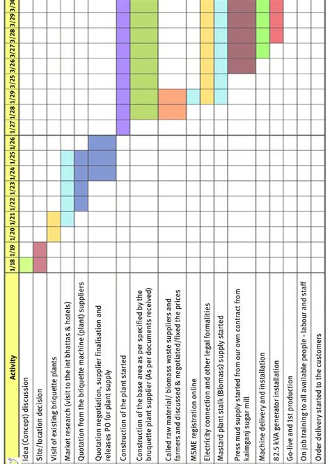 1: Project plan (Gantt chart). | Download Scientific Diagram