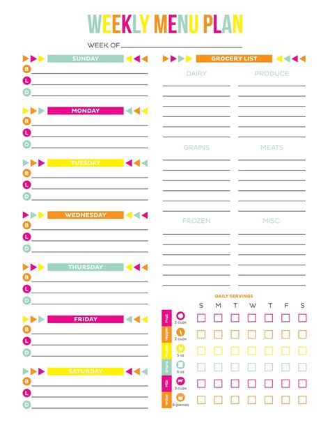 Menu Plan Printable 的图像结果