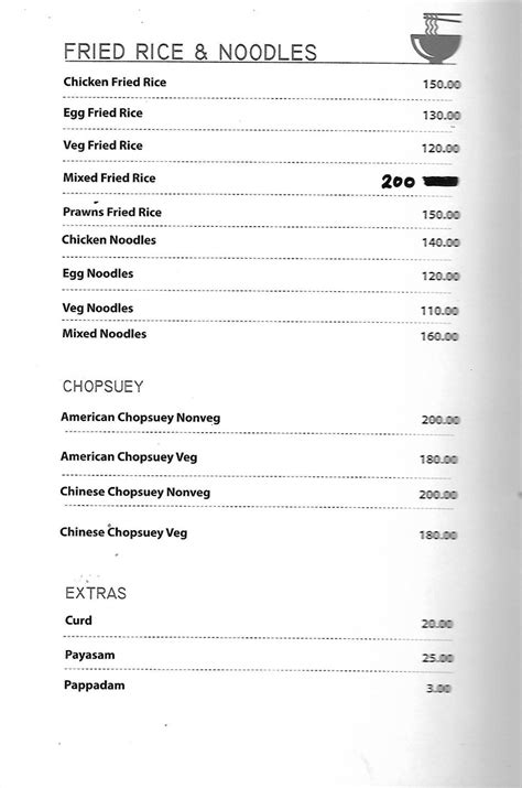 Malabar Restaurent | Menu