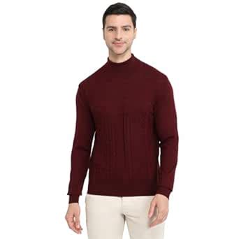 Buy Raymond Men Contemporary Fit Structure Cable Pattern Merino Wool ...